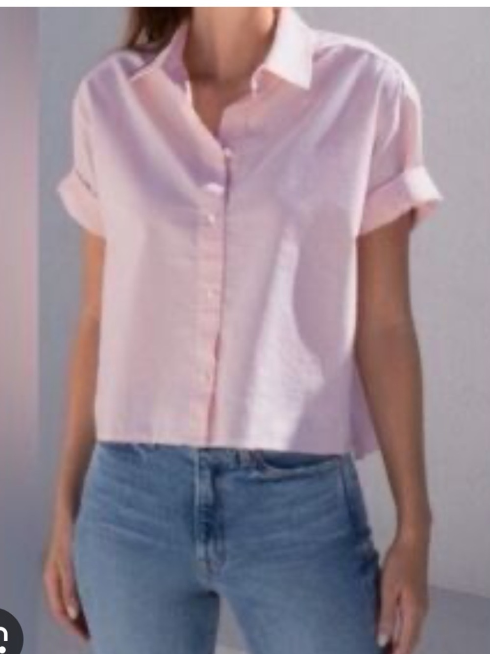 AYR Light Pink Short Sleeve Button-Down Shirt size small
